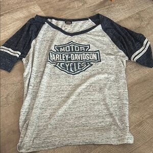 Harley-Davidson Gray and Black Raglan T-Shirt
